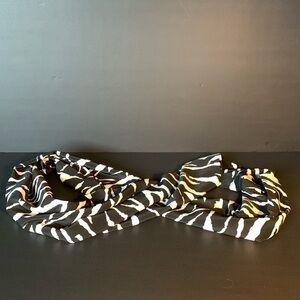Zebra pattern infinity scarf